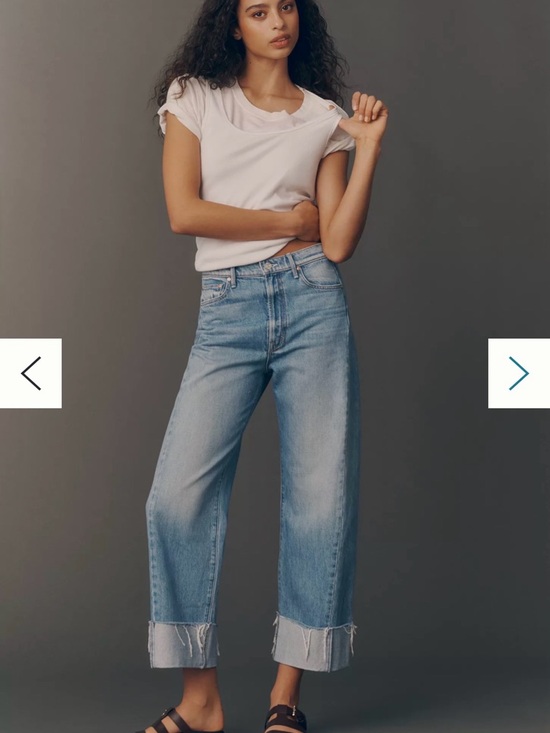 MOTHER Denim - MOTHER The Half-Pipe Ankle Cuff Fray in Last Bite